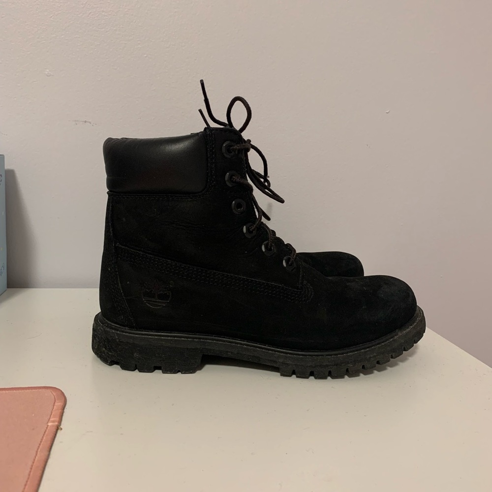 timberland 6" black boots